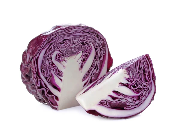 Red cabbage, violet cabbage isolated on white background — Stock Photo, Image