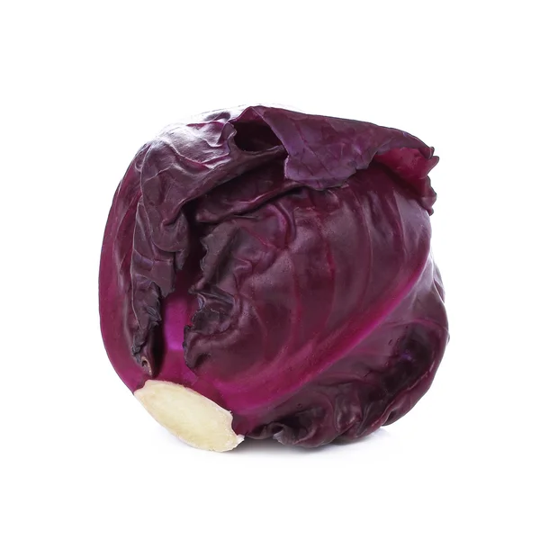 Красная капуста, фиолетовая капуста изолирована на белом — стоковое фото