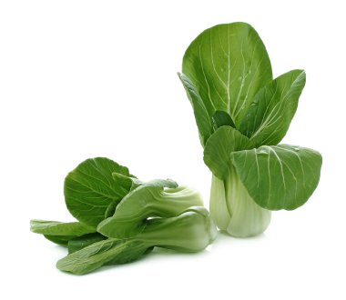 Çin lahanası (Çince lahana veya Qing geng cai) üzerinde beyaz izole