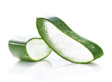 aloe vera taze yaprak beyaz arka plan üzerinde izole
