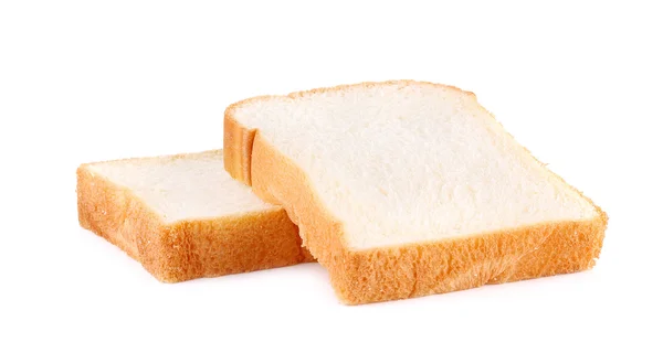 Beyaz arkaplanda izole edilmiş bir ekmek dilimi