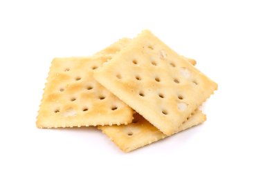 beyaz arkaplanda izole edilmiş kraker