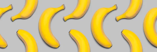 Μπανάνες Χωρίς Ραφή Μοτίβο Κίτρινο Και Γκρι Pantone Χρώματα Φωτογραφία Αρχείου