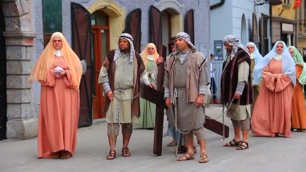 Processio Locopolitana in Slovenië — Stockvideo