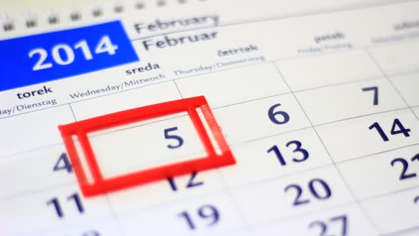 Fecha en el calendario del mes — Vídeos de Stock