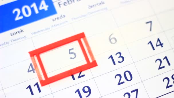 Datum i månaden kalendern — Stockvideo
