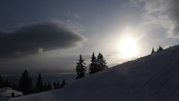 Karda yürüyen kişi — Stok video