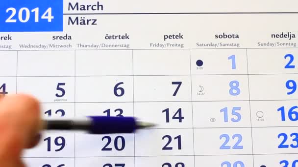 Very important dates on the calendar — Stock Video