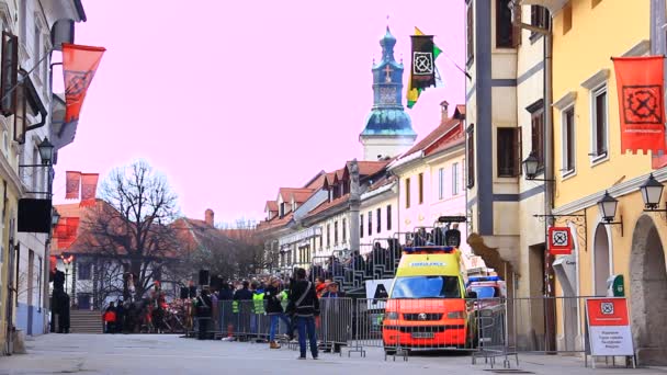 Processio locopolitana in Slowenien — Stockvideo