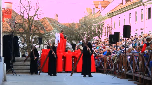 Processio Locopolitana in Slovenië — Stockvideo