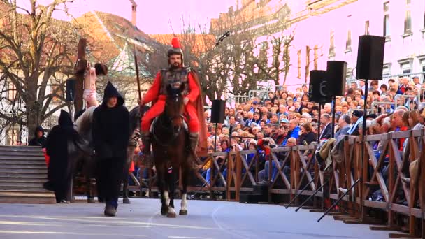 Processio Locopolitana i Slovenien — Stockvideo