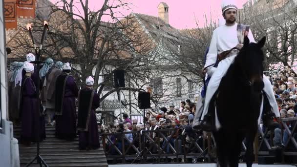 Processio Locopolitana in Slovenië — Stockvideo