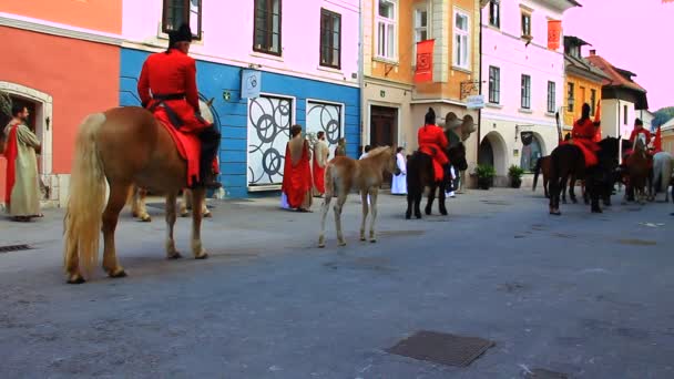 Processio Locopolitana i Slovenien — Stockvideo