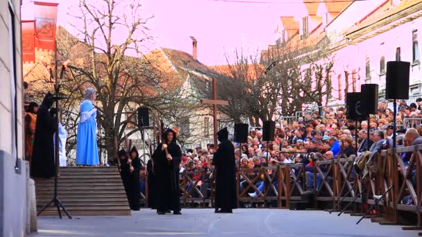 Processio Locopolitana in Slovenië — Stockvideo