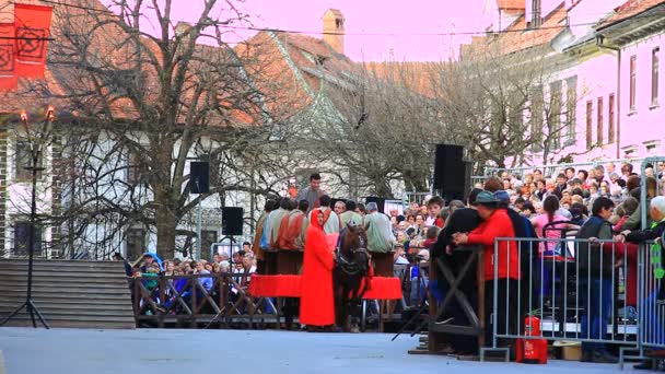 Processio Locopolitana in Slovenië — Stockvideo