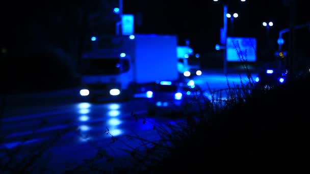 Weergave van nacht verkeer — Stockvideo