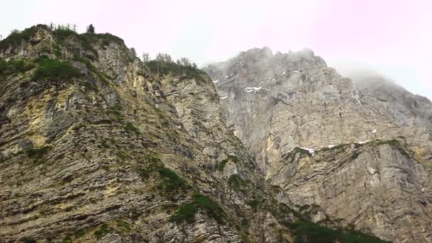 Falaise de montagne avec des arbres — Video