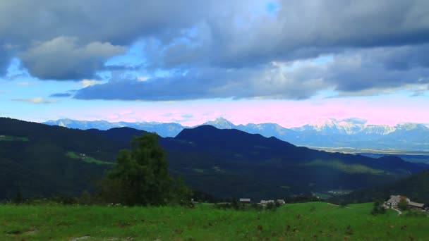 Beautiful sunny day in the mountains — Stock Video