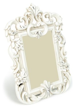 Beyaz arkaplanda izole edilmiş vintage fotoğraf çerçevesi.