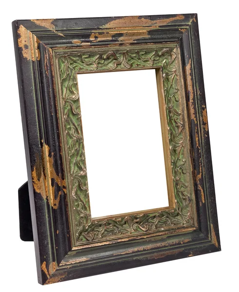 Antique wooden photo frame isolated on white background — Stock Photo, Image