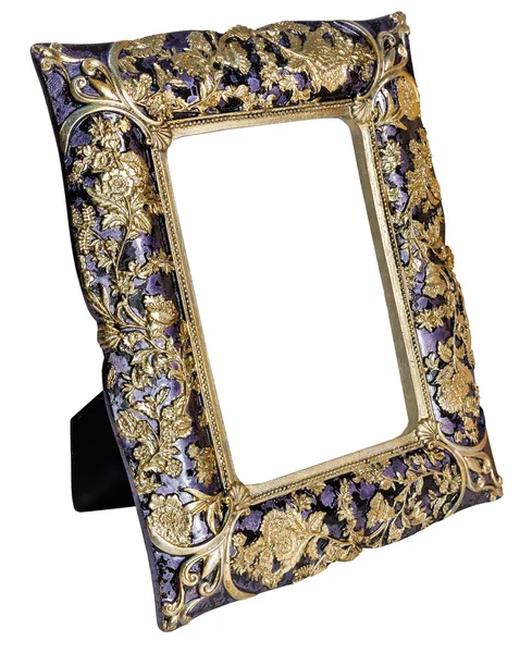 Антикварна золота рамка ізольована на білому тлі — стокове фото