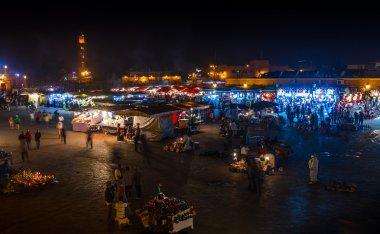 Gece Jemaa el Fna squre Marrakesh, Morocco
