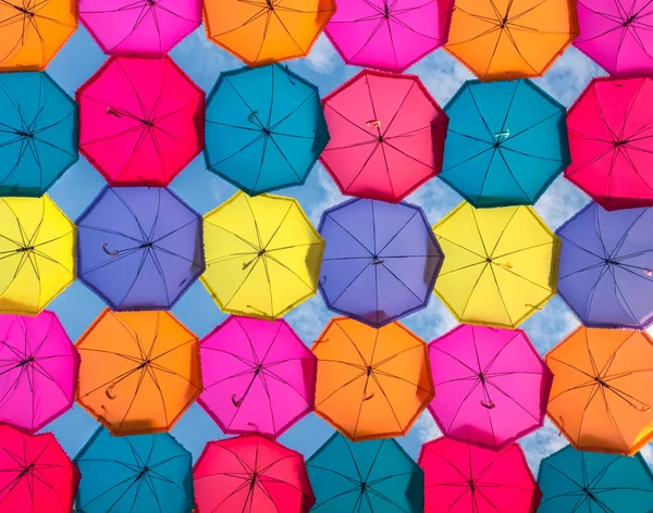 Colorful umbrellas background — Stock Photo, Image