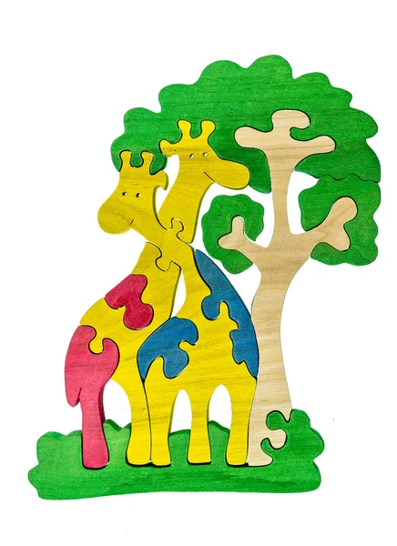 Colorful puzzle in giraffes shape — Stock Photo, Image