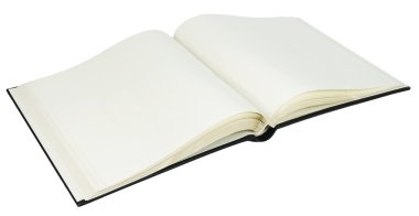 beyaz zemin üzerinde boş sayfalar kitap açıldı