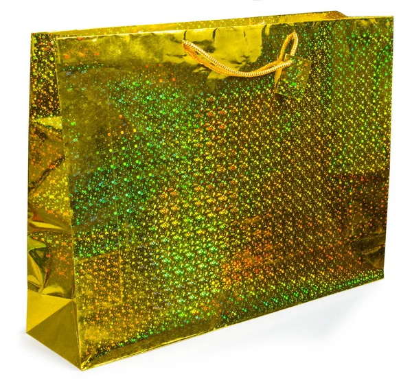 Renkli sarı folyo alışveriş çantası