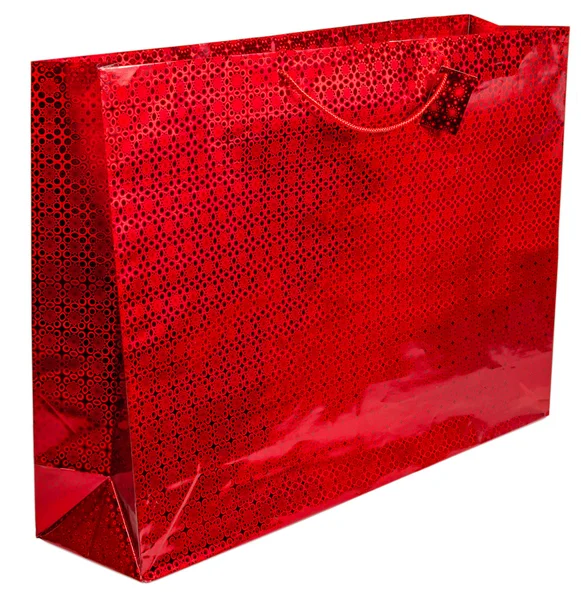 Colorido bolso de compras de lámina roja — Foto de Stock