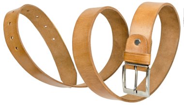 Kahverengi deri erkek kemer spiral şeklinde