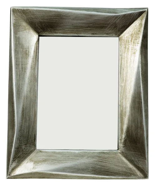 Metal photo frame with scratches standing straight — Stock Photo, Image