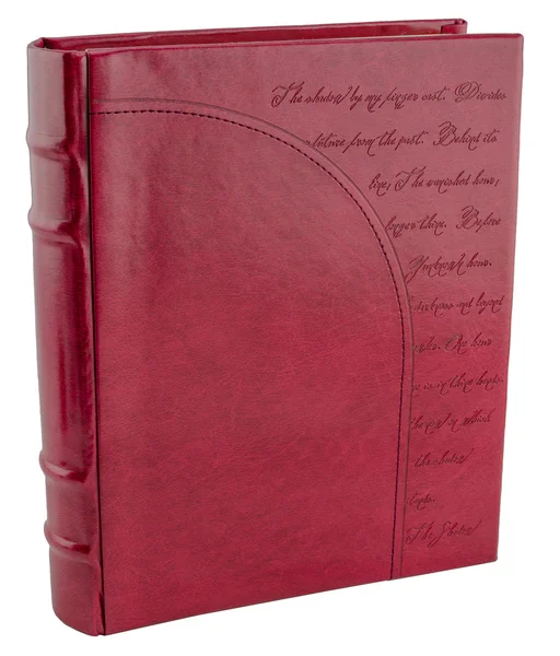 Libro in pelle rossa sul backround bianco — Foto Stock