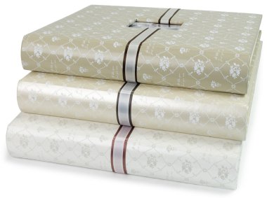 Güzel fotoğraf albümleri üzerinde beyaz artalanları yığını