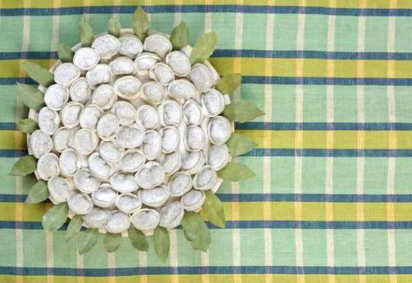 Et köfte - havlu Rus mantı. Üstten Görünüm 