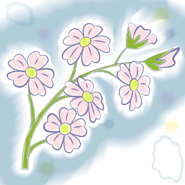 Branche avec des fleurs — Image vectorielle