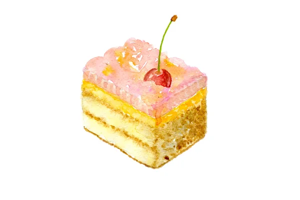 Tarta con cereza — Vector de stock