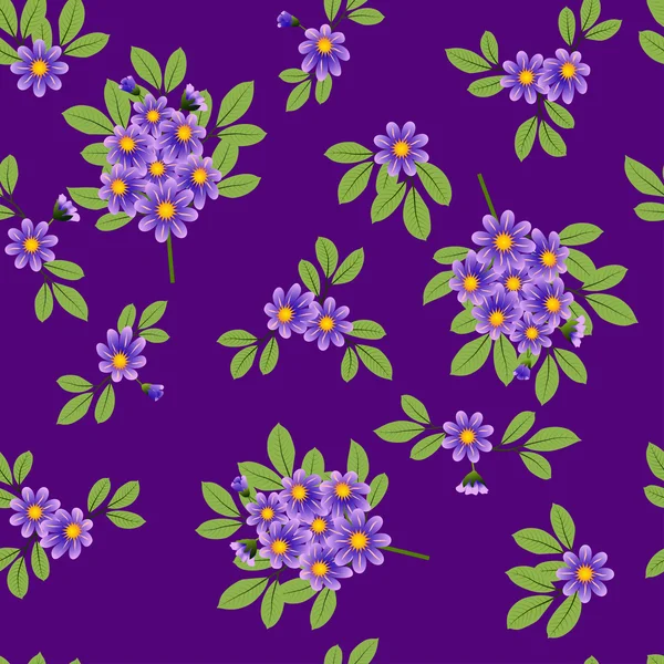 Padrão de flores lilás em violeta — Vetor de Stock