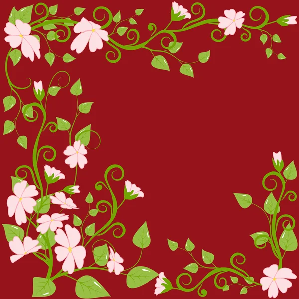 Flores rosadas con rizos — Vector de stock