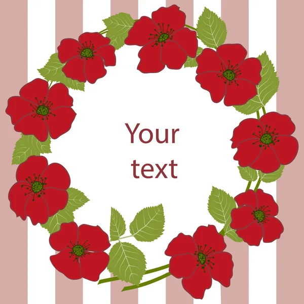 红色花的花环 — 图库矢量图片