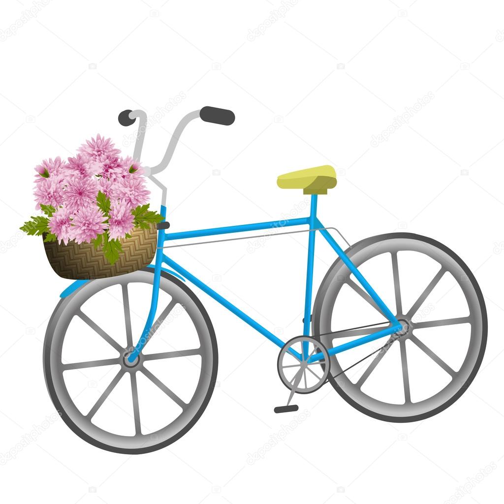 Blue bicycle with basket