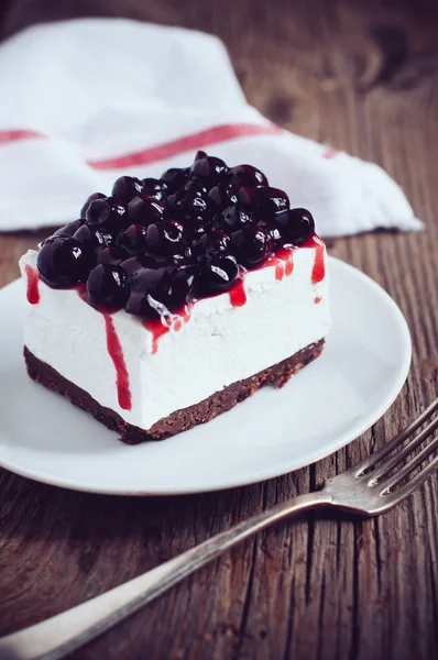 Blackberry ile Cheesecake — Stok fotoğraf