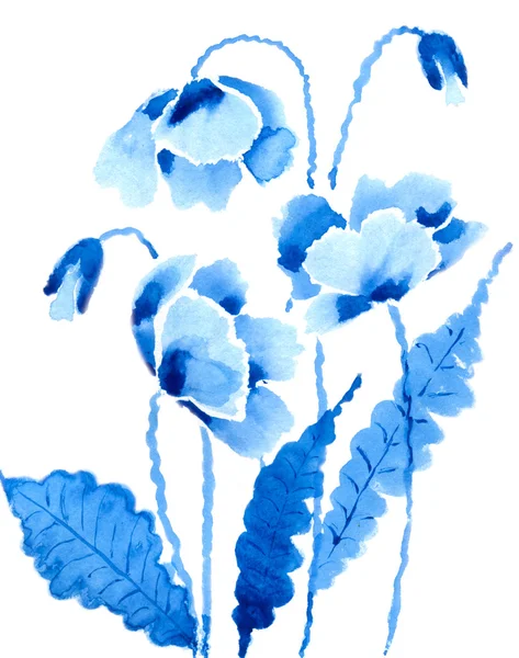 Papoilas azuis — Fotografia de Stock