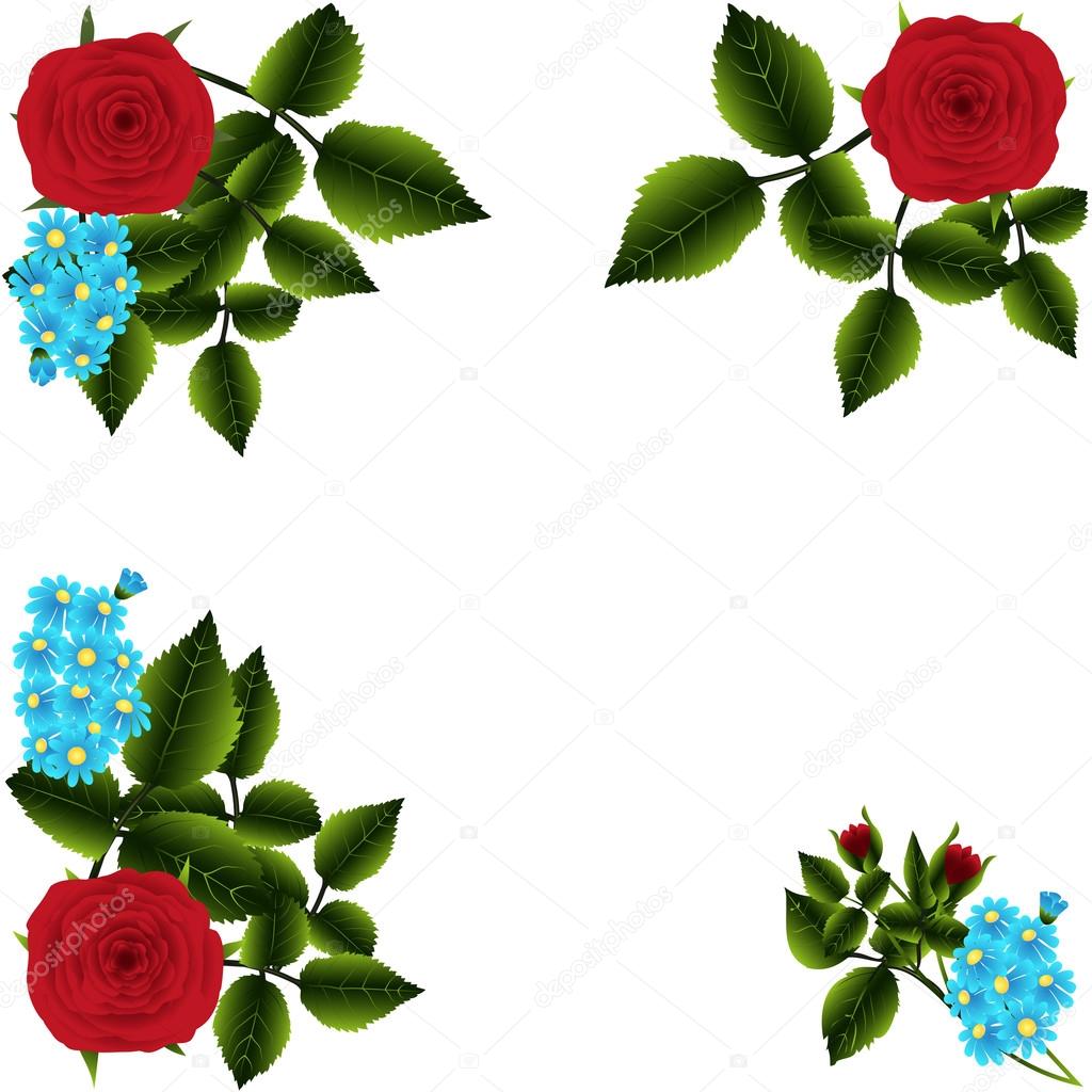 Red roses and forget-me