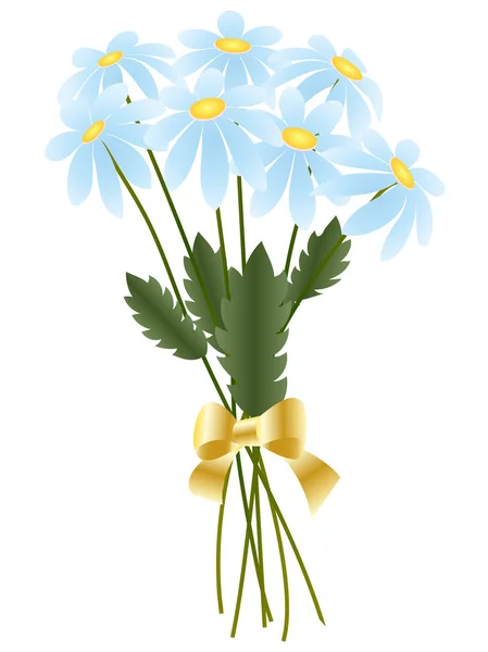 Bouquet marguerites bleues — Image vectorielle