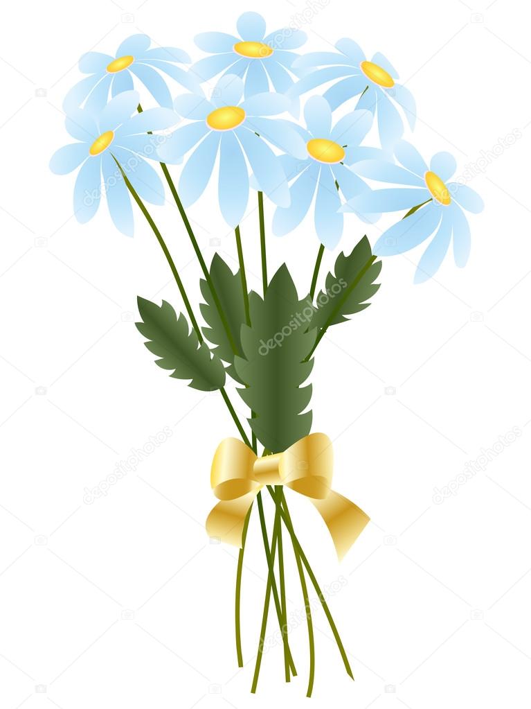Bouquet blue daisies