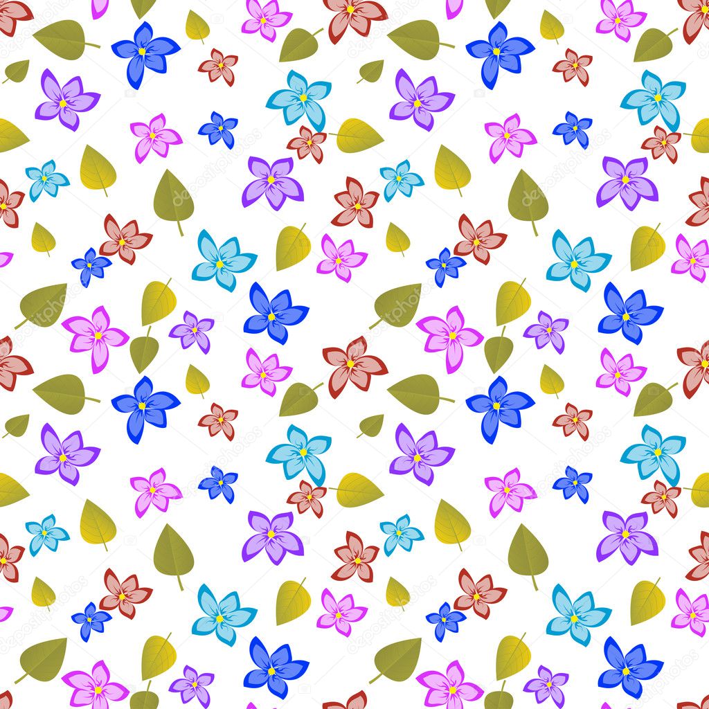 Pattern of flowers and leaves