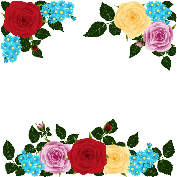 Розы и Незабудка — стоковый вектор
