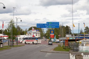 Merkez Sveg, Harjedalen, İsveç 'te trafiğin kesiştiği yer..